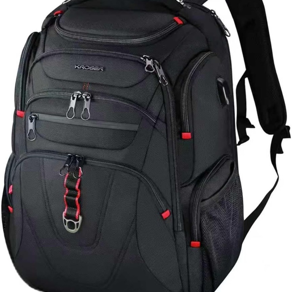 Krosner Black and Red Men's Backpack